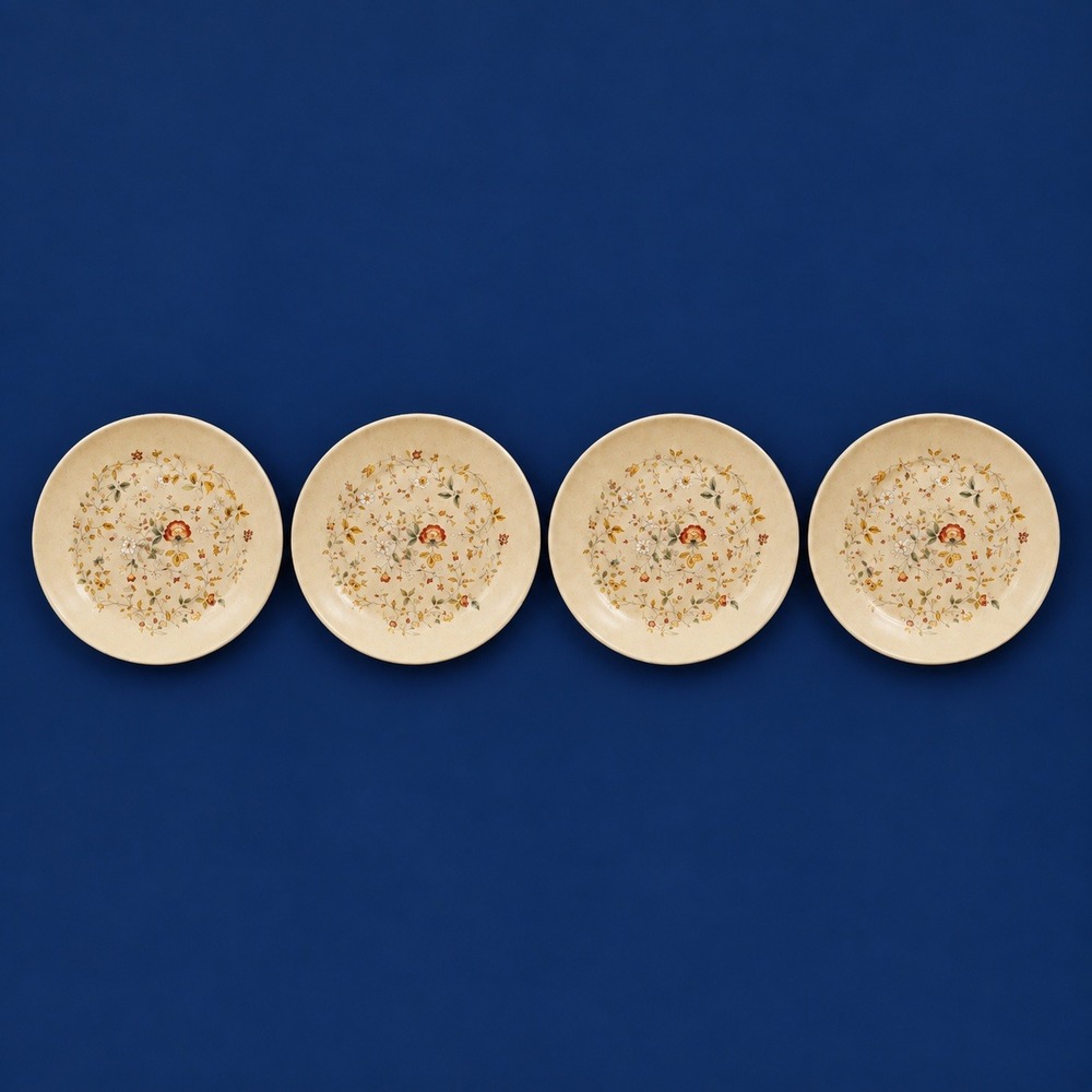 Temper-Ware by Lenox Merriment Floral 4 Bread & Butter Plates, 6-3/8" each, USA